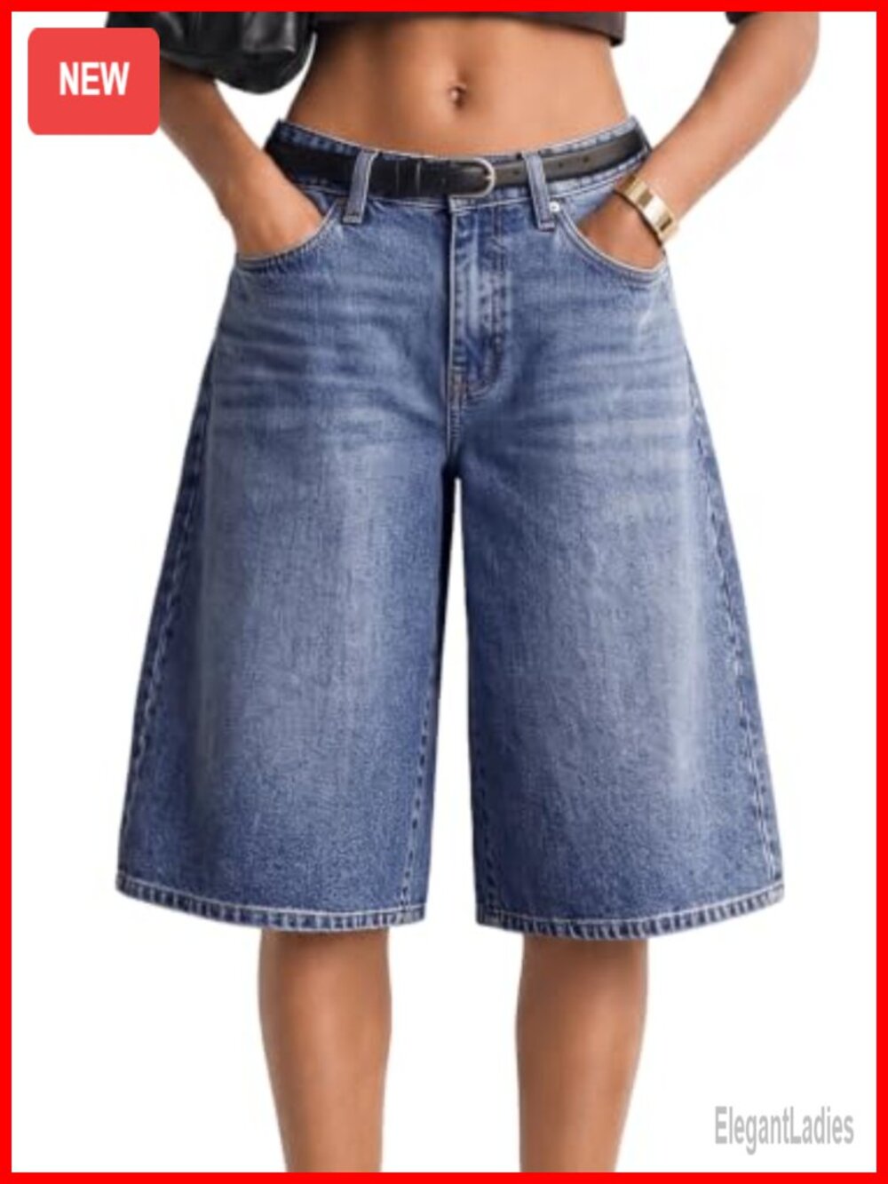 Low Rise Baggy Bermuda Denim Shorts for Women Casual Summer